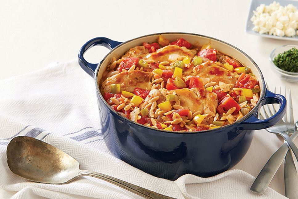One-Pot Chicken Thighs and Orzo